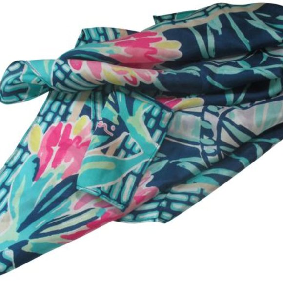 *Lilly Pulitzer Elephant Motif Teal Navy Gray - Picture 3 of 7